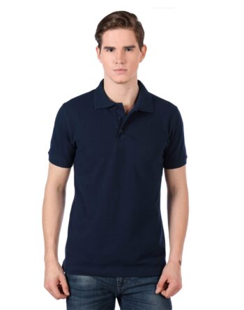 Navy Blue Color Plain Polo Collar Tshirt