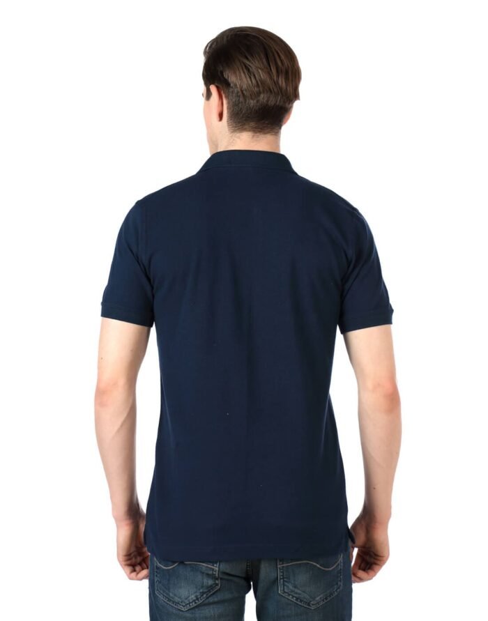 Navy Blue Color Plain Polo Collar Tshirt