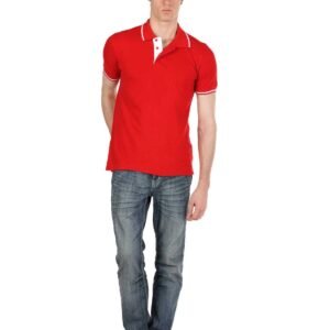 Red Polo T shirt with White Tipping Buy Online 1 -