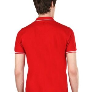 Red Polo T shirt with White Tipping Buy Online a -