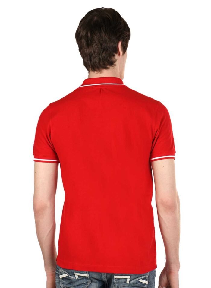 Red Polo T shirt with White Tipping Buy Online a -