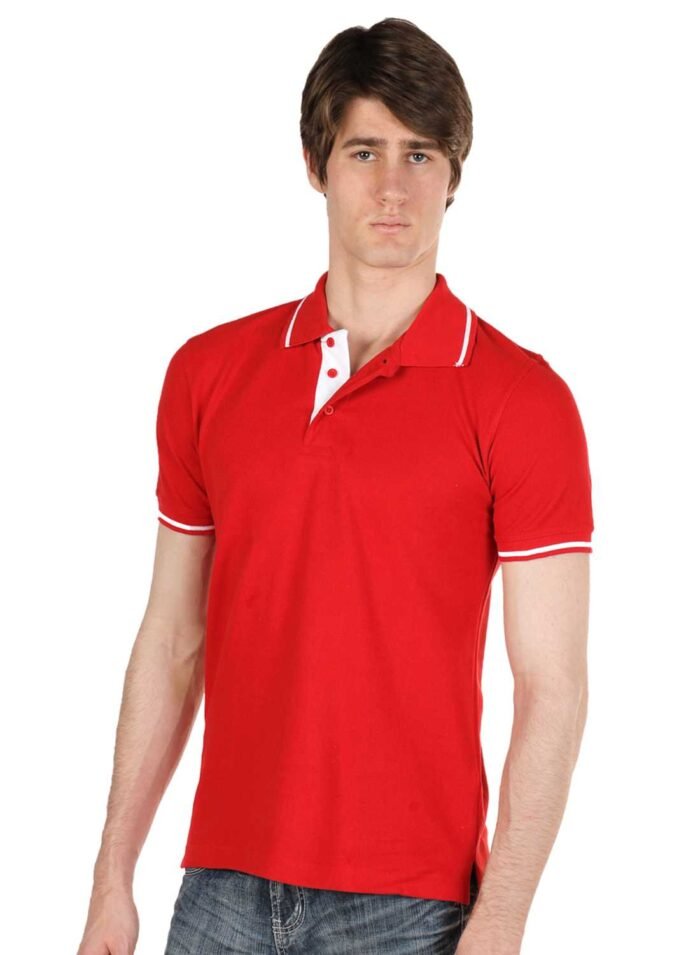 Red Polo T shirt with White Tipping Buy Online dfs -