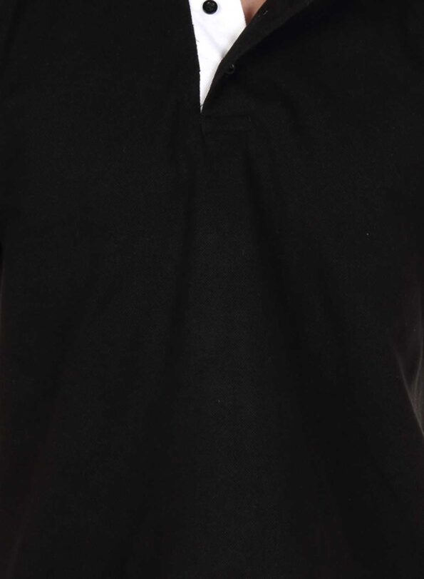 Black Polo T-shirt with White Tipping Buy Online