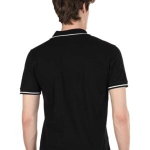 Black Polo T-shirt with White Tipping Buy Online