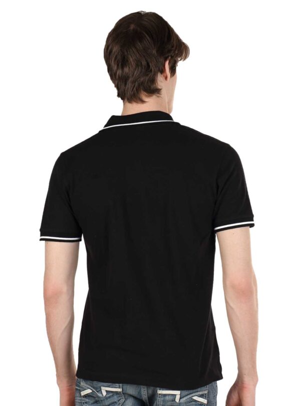 Black Polo T-shirt with White Tipping Buy Online