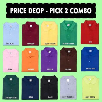 Pick Any 2 Plain Polo T-shirt Combo