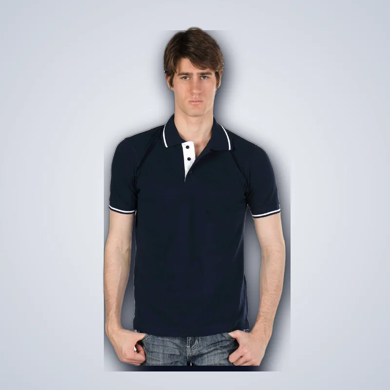 men-s-navy-blue-plain-polo-t-shirt-2 Navy Blue Polo T-shirt Bulk - Aarvi Uniform Store