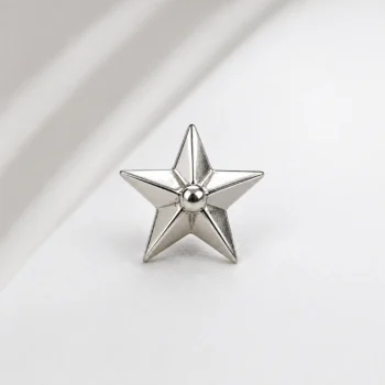 Star Silver Uniform Badge: Plain Model Star Silver Badge (1 Pair) - Image 1