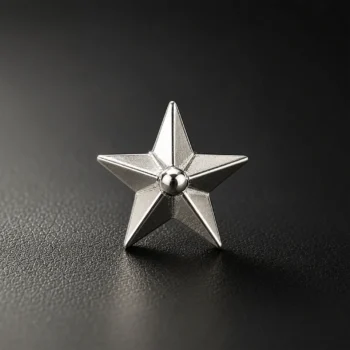 Star Silver Uniform Badge: Plain Model Star Silver Badge (1 Pair) - Image 2