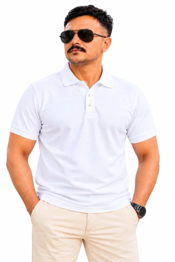 Quality No 1 Premium White Pique Knit Corporate Polo T-Shirt - Aarvi Uniforms