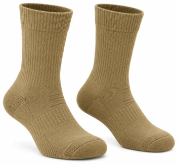 Aarvi Uniforms Premium Kaki Poly-Cotton Tactical Socks | Double-Stitch Durability