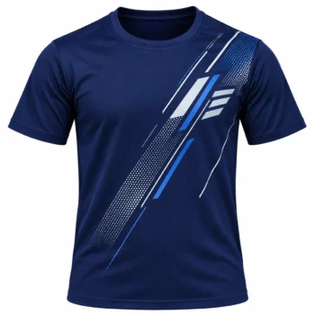 Men Navy Printed Round Neck T-shirt