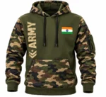 Army Camouflage Print Heavy Fleece Winter Sweatshirt Hoodie - Aarvi Uniform Store Ahmedabad