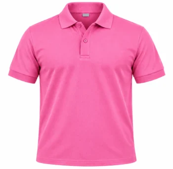 Bright Pink Textured Polo Shirt